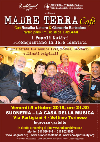 Madre Terra Cafè alla Suoneria di Settimo - Venerdì 5 ottobre  2018, ore 21.30